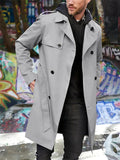 Men's Trendy Lapel Double-Breasted Mid-Length Coat