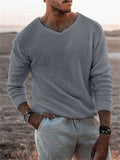 Winter British Style Loose Knitted Ribbed Sweater for Men