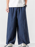 Men's Vintage Japanese Style Linen Wide Leg Harem Pants