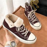 Men's Lace-Up Fur Lined Canvas Sneakers for Winter