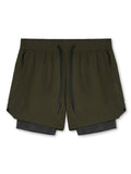 Men's Stretchy Quick Dry Double-Layer Basketball Shorts