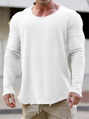 Simple Comfortable Daily Wear Round Neck Long Sleeve Shirt