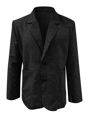 Men's Fashion Single Breasted Cotton Linen Blazer Coats