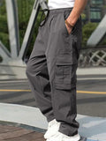 Baggy Flap Pocket Overalls Elasticated Cargo Pants for Men