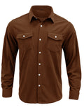 Men's Casual Corduroy Long Sleeve Autumn Button Shirt