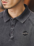 Male Retro Trendy Spliced Short Sleeve Polo Shirt