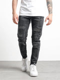 Men's Street Style Metal Dot Patchwork Pencil Jeans