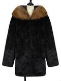 Men's Keep Warm Long Sleeve Faux Fur Hooded Overcoat for Winter