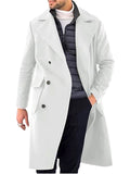 Men's Fashionable Lapel Collar Mid-length Woolen Coat