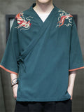 Vintage Chinese Style Dragon Embroidered Shirts for Men