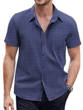 Men's Polka Dot Print Casual Short Sleeve Shirts