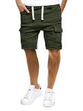 Male Casual Pleated Multi-pocket Outdoor Cargo Shorts