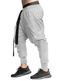 Men's Casual Pure Color Drawstring Ankle-Tied Sport Pants