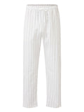 Men's Stripe Elastic Wasit Casual Beach Pants