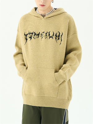 Male Centipede Flocking Jacquard Knitted Hoodies