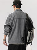 Men's Cool Korean Style Striped Casual Jacket