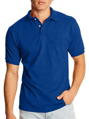 Men's Relaxed Solid Color Short-sleeved Polo Shirt