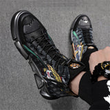 Chinese Kung Fu Panda Hanzi Print High Top Sneakers for Men