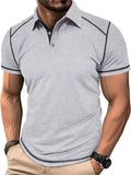 Male Summer Contrast Color Turn-down Collar Polo Shirts