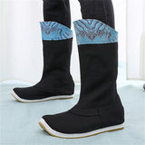 Embroidered Patchwork Chinese Style Boots for Male