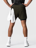 Men's Stretchy Quick Dry Double-Layer Basketball Shorts