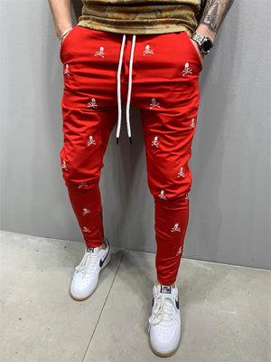 Death Skull Hip-Hop Slim Fit Drawstring Pants