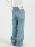 Loose Casual Ankle Length Wide Leg Men's Jeans