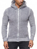 Winter Men's Zip Up Hooded Knitted Sweater