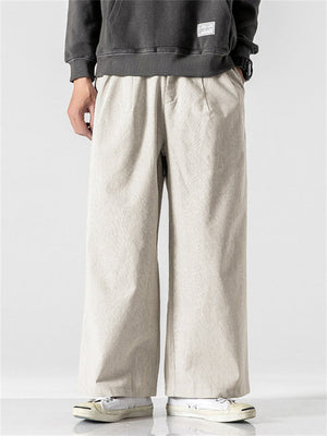 Men's Plus Size Casual Linen Straight-Leg Pants