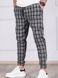 Men's Casual Vintage Plaid Drawstring Ankle Tied Pants