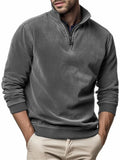 Men's Cozy Long Sleeve Stand Collar Pullover Sweatshirt