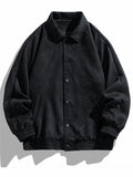 Men's Trendy Button Down Faux Suede Bomber Jacket