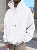 Men's Pure Color Pullover Oversized Brushed Hoodies