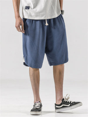 Men's Casual Relaxed Cotton Linen Sport Shorts for Summer