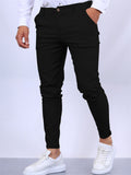 Men's Casual Pure Color Slim Fit Formal Pants