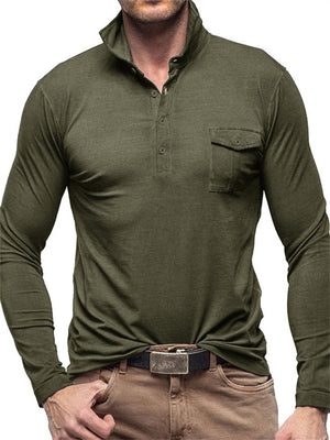 Male Solid Regular Fit Turn-down Collar Polo Shirt