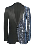 Men's Evening Party One Side Glitter Sequins Formal Blazer