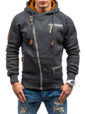 Male Personality Side Zipper Fleece Hoodies