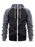 Men's Trendy Contrast Color Splicing Zipper Hoodies