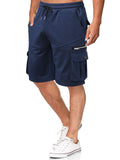 Male Modish Plus Size Elasticated Waist Pockets Shorts