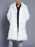 Men's Super Warm Winter Faux Fur Long Coat with Pocket