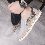 Men's Side Floral Print Patchwork Fisherman Canvas Shoes