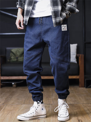 Men's Plus Size Ankle-tied Cargo Jeans