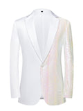 Men's Evening Party One Side Glitter Sequins Formal Blazer