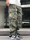 Men's Oversized Camouflage Tactical Pants with Patch Pocket