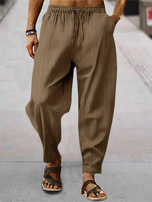 Men's Linen Loose Striped Harem Pants