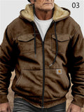 Winter Men's Fleece Lined Warm Hooded Coats