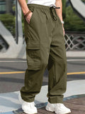 Baggy Flap Pocket Overalls Elasticated Cargo Pants for Men