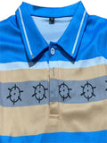 Stripe Contrast Color Short Sleeve Polo Shirt for Men