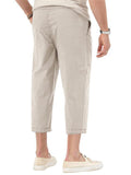 Men's Basic Straight Leg Folded Hem Cropped Trousers